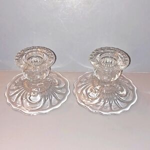 Cambridge Caprice Clear (Stem 300) 2" Candlestick Set